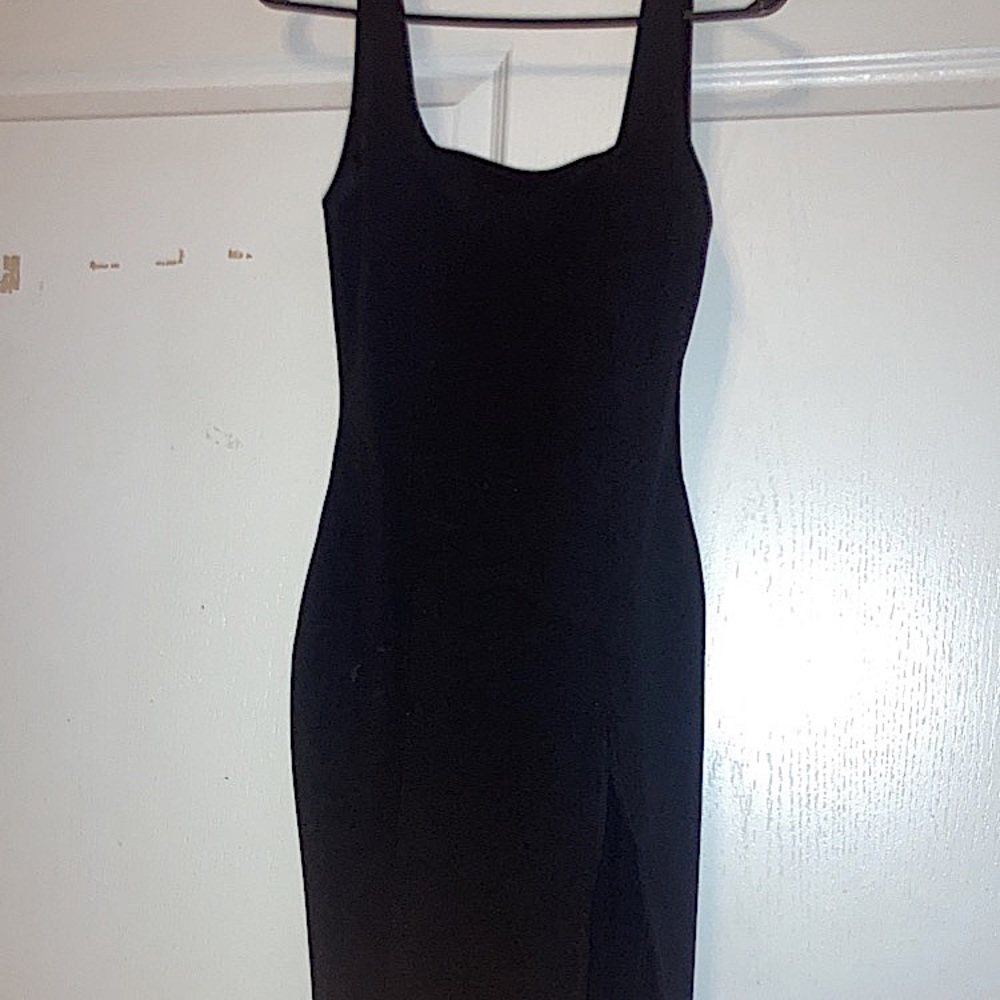 Black slit dress, size S/M